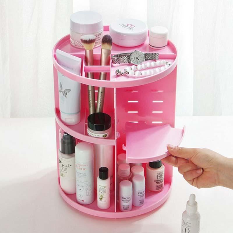 Cosmetic Make Up Organiser 360° Rotating Brush Organiser Dressing Table  Organiser Cosmetic Organiser Cosmetic Rack Eyeshadow Brush Lipstick Case  for